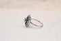 Bague 51.5 Art déco - Bague octogonale en or blanc, diamants et saphirs 58 Facettes 3930