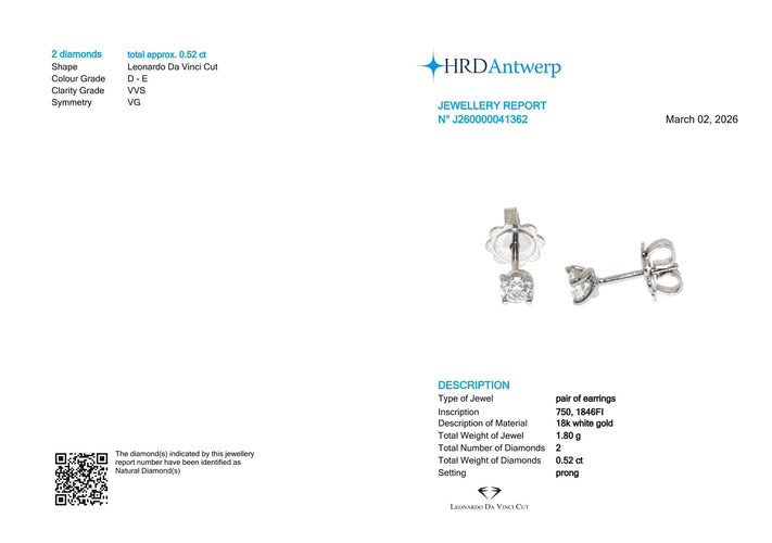 Boucles d'oreilles Boucles d’oreilles Fleur LDV - diamants, or blanc 18 kt 58 Facettes FLO26PLDVOB