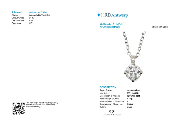 Pendentif Pendentif Flower en or blanc 18 kt avec diamant naturel 58 Facettes FLP30PLDVOB