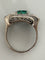Bague 56 Bague en or gris 18k et platine, émeraude et diamants 58 Facettes LOT 7448