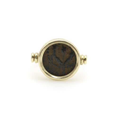 Bague 53 Bague pivotante à pièce antique en or 14K 58 Facettes A20087