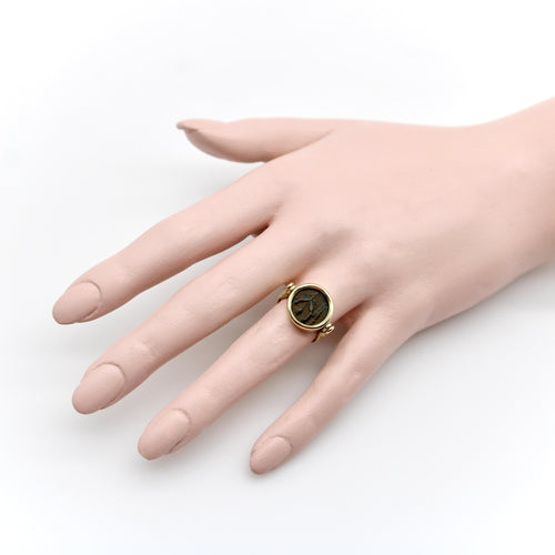 Bague 53 Bague pivotante à pièce antique en or 14K 58 Facettes A20087