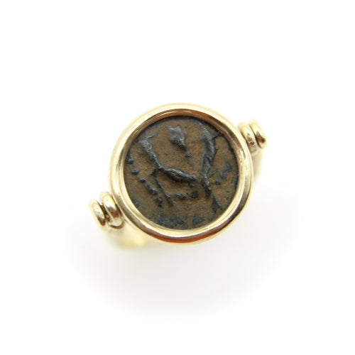 Bague 53 Bague pivotante à pièce antique en or 14K 58 Facettes A20087
