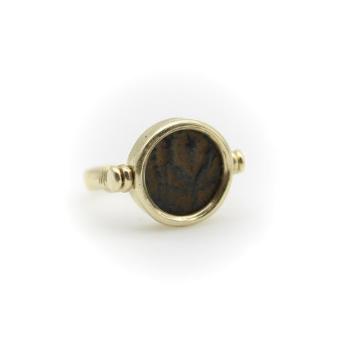 Bague 53 Bague pivotante à pièce antique en or 14K 58 Facettes A20087