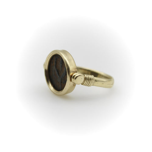 Bague 53 Bague pivotante à pièce antique en or 14K 58 Facettes A20087