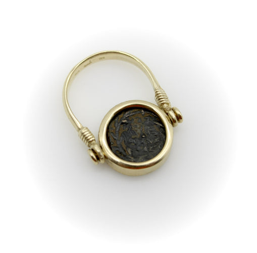Bague 53 Bague pivotante à pièce antique en or 14K 58 Facettes A20087