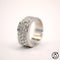 Bague 54 Bague bandeau en or blanc 18k pavée de diamants 58 Facettes 17R