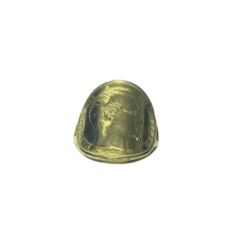 Bague Napoléon 20 francs en or jaune 18 carats 58 Facettes 260109