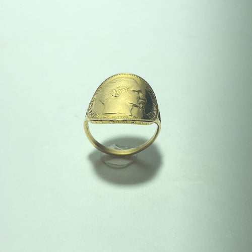 Bague Napoléon 20 francs en or jaune 18 carats 58 Facettes 260109