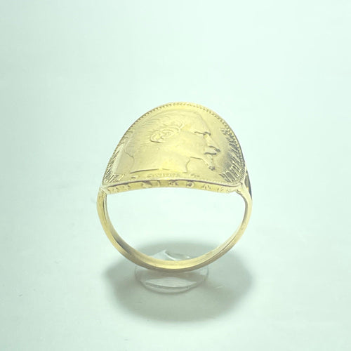 Bague Napoléon 20 francs en or jaune 18 carats 58 Facettes 260109