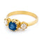 56 Bague trilogie en or 14k avec saphir et diamants 58 Facettes 1564B106B484426AA9E2B58EDAD50D00