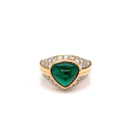 Bague 52 Bvlgari Trombino - Bague en or 18K, émeraude et diamants 58 Facettes