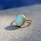 Bague 53 Farideh - Bague en or 24K et turquoise persane 58 Facettes A2007W