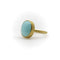 Bague 53 Farideh - Bague en or 24K et turquoise persane 58 Facettes A2007W