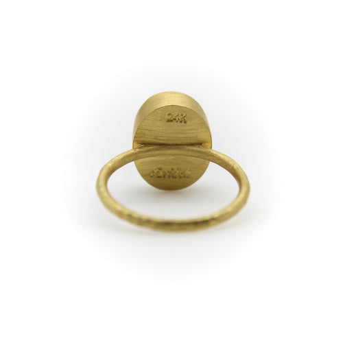 Bague 53 Farideh - Bague en or 24K et turquoise persane 58 Facettes A2007W