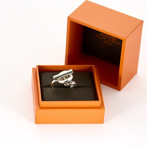 Bague 52 Hermès Croisette - Bague grand modèle en argent 58 Facettes 58FC42