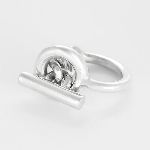 Bague 52 Hermès Croisette - Bague grand modèle en argent 58 Facettes 58FC42