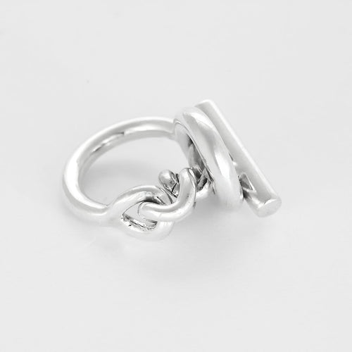 Bague 52 Hermès Croisette - Bague grand modèle en argent 58 Facettes 58FC42