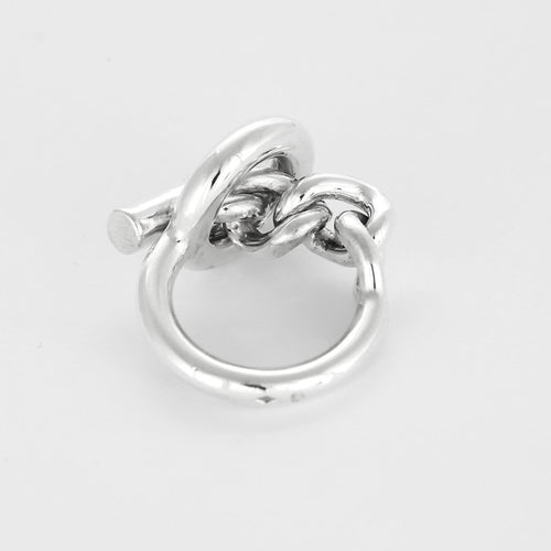Bague 52 Hermès Croisette - Bague grand modèle en argent 58 Facettes 58FC42