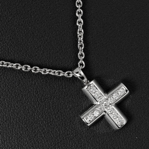 Pendentif Bvlgari Croce - Pendentif en or blanc 18k et diamants pavés 58 Facettes bbs0qdjdva
