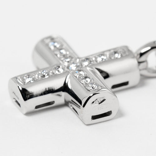 Pendentif Bvlgari Croce - Pendentif en or blanc 18k et diamants pavés 58 Facettes bbs0qdjdva