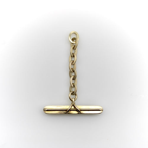 Collier Pendentif T-bar victorien en or 14K avec chaîne ovale 58 Facettes A2007P