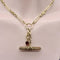 Collier Pendentif T-bar victorien en or 14K avec chaîne ovale 58 Facettes A2007P