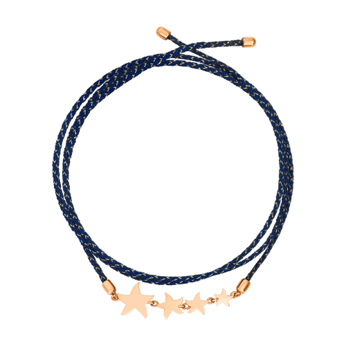 Bracelet Bracelet DODO STELLINA en or rose et cordon bleu 58 Facettes UKA000063SO