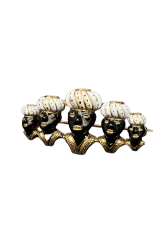 Broche Agostino Gigante - Broche des Mores en or jaune et émaux 58 Facettes spilla dei mori