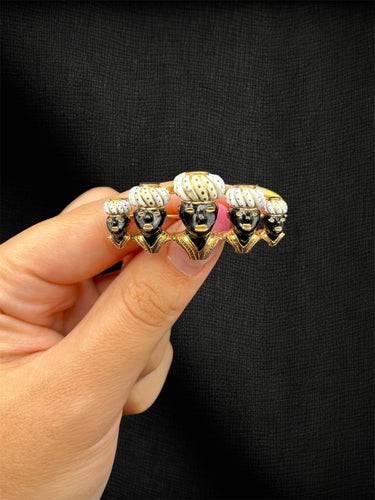 Broche Agostino Gigante - Broche des Mores en or jaune et émaux 58 Facettes spilla dei mori