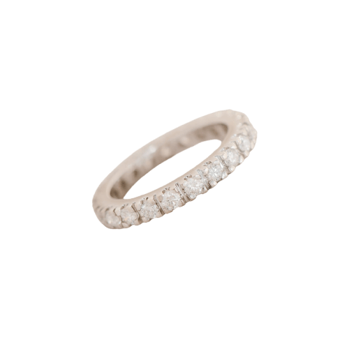 Bague 49 Bague mémoire en or blanc 14K et 21 diamants 0,63 ct 58 Facettes HJ250202