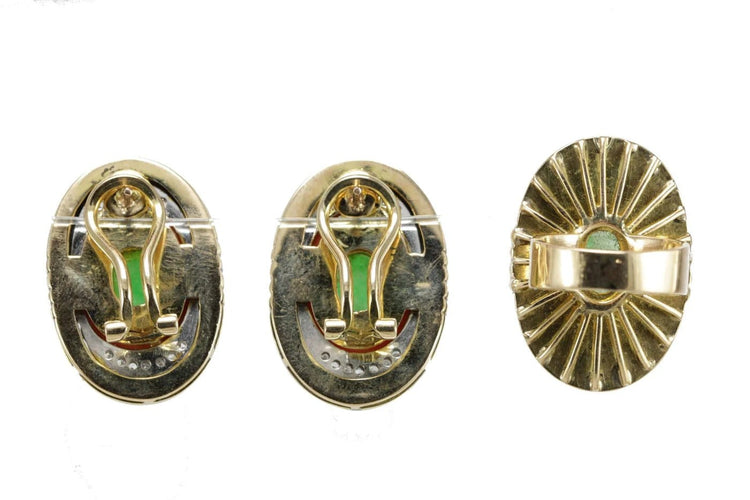 Bague 48 Ensemble Art déco - Boucles d'oreilles et bague en or 14 carats 58 Facettes 8434