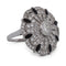 Bague 54 Bague en or blanc au travail ajouré 58 Facettes AN470 (00619)
