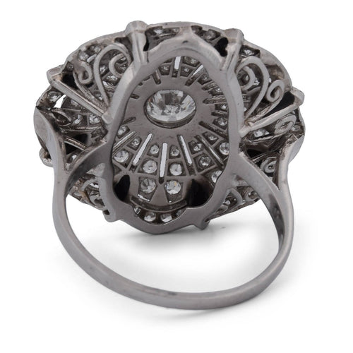 Bague 54 Bague en or blanc au travail ajouré 58 Facettes AN470 (00619)