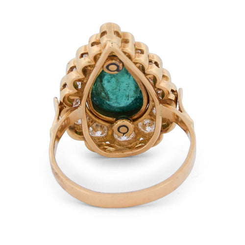 Bague 55 Bague en or jaune avec émeraude 58 Facettes AN114 (00829)