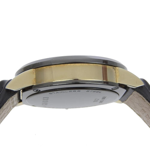 Montre Gucci 101G - Montre chronographe quartz en acier et cuir avec diamants 58 Facettes adkakg