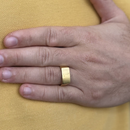 Bague chevalière homme rectangulaire en or jaune 58 Facettes 29999