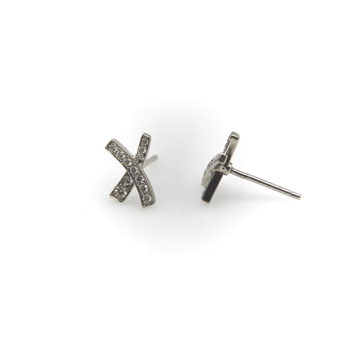 Boucles d'oreilles Paloma Picasso Tiffany & Co. - Boucles d'oreilles Kiss en platine et diamants 58 Facettes A20039