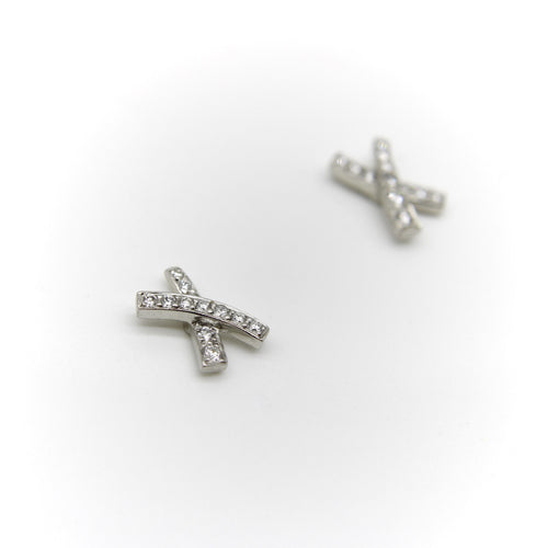 Boucles d'oreilles Paloma Picasso Tiffany & Co. - Boucles d'oreilles Kiss en platine et diamants 58 Facettes A20039