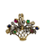 Pendentif Broche-pendentif bouquet en or jaune et blanc 18 carats, diamants et pierres précieuses 58 Facettes