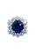 Bague 57 Bague marguerite hexagonale en or blanc, saphir et diamants 58 Facettes