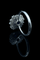 Bague 57 Bague marguerite hexagonale en or blanc, saphir et diamants 58 Facettes