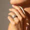 Bague 52 Bague halo vintage en or blanc avec grand solitaire 58 Facettes 1849