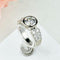 Bague 52 Bague halo vintage en or blanc avec grand solitaire 58 Facettes 1849
