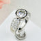 Bague 52 Bague halo vintage en or blanc avec grand solitaire 58 Facettes 1849