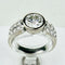 Bague 52 Bague halo vintage en or blanc avec grand solitaire 58 Facettes 1849