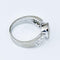 Bague 52 Bague halo vintage en or blanc avec grand solitaire 58 Facettes 1849