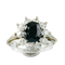 Bague 56 Bague en or blanc avec saphir et diamants 58 Facettes 1603