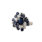 Bague 55 Bague en or blanc avec diamants et saphirs 58 Facettes 1601