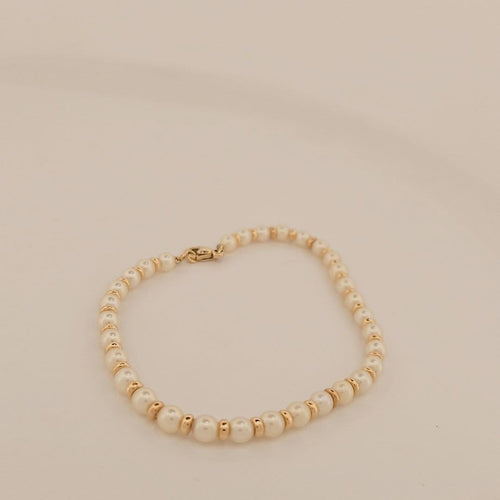 Bracelet Bracelet de perles en or jaune 58 Facettes 3042027